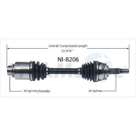 Surtrack Axle Cv Axle Shaft, Ni-8206 NI-8206